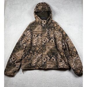 BDG Urban Outfitters River Jacquard Hooded Jacket Men's XL TG Camo Sherpa Fleece